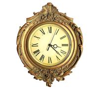 AELS Vintage Wall Clock, European Style Decorative Retro Wall Clock, Battery Operated for Living Room Bedroom Office Décor,Golden
