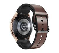 AEMALL 20mm Silicone+Leather Smart Straps For Samsung Galaxy Watch 4 Classic 46 42mm/Watch4 44mm 40mm Band No Gaps Wristbands Bracelet (Color : Dark brown, Size : Watch4 classic 46mm)