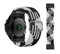 AEMALL 22 26mm Elastic Smart Watch Band Straps For Garmin Fenix 7 7X 6 6X Pro 5X 5 3HR 945 S60 S62 QuickFit Release Strap Nylon Bracelet (Color : Black White, Size : Quickfit 26mm)