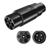 AeMing Type 2 to Type 1 EV Charging Adapter, 32A IEC62196 to SAE J1772 Car Charger Cable Adapter, Type 2 Cable Converter for Conversion,Electric Vehicle Charger Converter