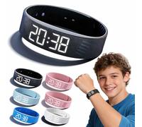 Aemmbon Nymera CalmRise, ADHD Friendly Wake-Up Wristband silent alarm wristband, No Noise Sensory alarm clocks with Portable Relaxation & Breathing Aid, 20-Day Battery, Comfortable Sleep Band (Black)