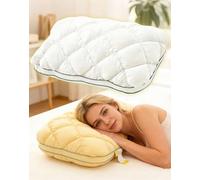 Aemmbon Pineapple Cloud-Like Pillow, The Pillow That Never Goes Flat with Breathable Microfibre Fill, Soft Cloud Pillow Feels like down Pillows for Side & Back Sleepers (White,18 cm tall)