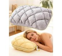Aemmbon Pineapple Cloud-Like Pillow, The Pillow That Never Goes Flat with Breathable Microfibre Fill, Soft Cloud Pillow Feels like down Pillows for Side & Back Sleepers (Gray,17 cm tall)