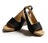 Aemmbon Podiflex Sandals, Podiflex Shoes for Women, Medium Thick Stitching Solid Color One Piece Buttoned Slip on Sandals (Black,5)