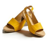 Aemmbon Podiflex Sandals, Podiflex Shoes for Women, Medium Thick Stitching Solid Color One Piece Buttoned Slip on Sandals (Yellow,7)