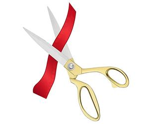Aemoe Scissor Heavy Duty Metal Large Scissors for Ribbon Cutting Ceremony Professional Special Events & Inaugurations (SC0008-GOLD)
