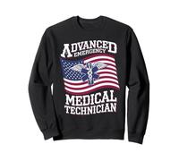 AEMT USA Flag Patriotic Medical Medical Technician Sweatshirt