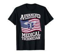 AEMT USA Flag Patriotic Medical Medical Technician T-Shirt