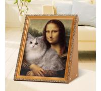 AEMUYA Mona Lisa Cat Scratcher Bed, 3D Art Armrest, Eco-Friendly