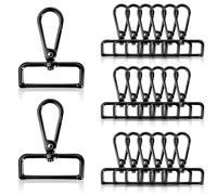 Aemygo 1-1/2 Inch D Ring Swivel Lobster Claw Clasps, 28 Pcs Lobster Claw Swivel Clasps Metal Lobster Lanyard Clasp Keychain Clips Hook for DIY Crafts Keychain Purse Handbag Making(Black)