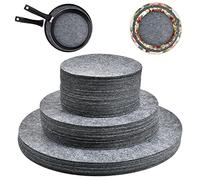 Aemygo 100 Pack Felt Plate Storage Dividers, 3 Sizes Thick Felt Round Dish Storage Protectors Pads Premium China Plate Separators for Packing Stacking Cookware, Grey