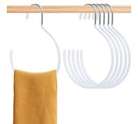 Aemygo 15 Pack Scarf Ring Hangers, Non-Snag Belt Hanger for Closet, Non-Slip Closet Organizer Accessory Holders for Ties Scarves Belts and Jewelry Scarves Belts Tank Tops Pashminas (White)