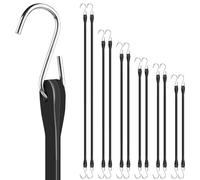 Aemygo Rubber Bungee Cords Assorted Sizes, 12 Pack Heavy Duty Bungee Straps with Hooks Flat Tie Down Straps, 1OO% EPDM Bungee Cords for Outdoor Cargo Tarps Motorcycle Truck 6", 9", 10", 15", 21", 31"