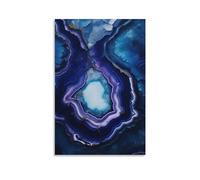 AEMYSKA Blue Agate Gemstone Print Canvas Posters Abstract Modern Beautiful Stone Wall Decor for Living Rooms Bedroom Wall Art Artwork 08" Wx12 L(20x30cm)