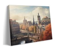 AEMYSKA Classical City Canvas Wall Art Prints Poster Modern London Street Natural Landscape Paintings on Canvas Wall Decor Framed Artwork for Bedroom Living Room Office 24x36inch(60x90cm)