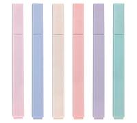 Aen Art Highlighters, Mild Assorted Colours Highlighters Pens, Aesthetic Cute Pastel Highlighter With Chisel Tip, No Bleed Dry Fast Easy to Hold, for Bible, Notes, School Supplies, 6 Pack