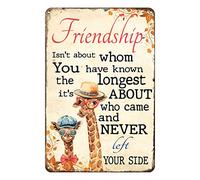 Aenaon Friendship Metal Sign Vintage Bar Kitchen Garage Cave Home Wall Funny Decor Retro Giraffe Tin Sign 8x12 Inches