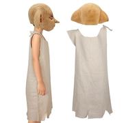 AENEY 2PCS Kids Elf Costume with Mask Halloween House Elf Outfit 140Cm