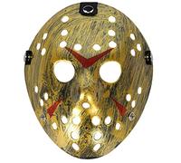 Aeney Jason Voorhees Luxury PVC Horror Hockey Mask - Halloween Kills Costume Hacker Fancy Dress Mens Womens Scary Mask(Vintage Gold)