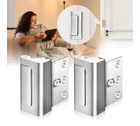 Aenfaiy Door Reinforcement Lock (2 Pack) Home Apartment High Security Door Lock, Child Proof Safety Locks for Front Door, Heavy Duty Night Lock Extra Door Lock for Inward Swing Door Withstand 800 LBS