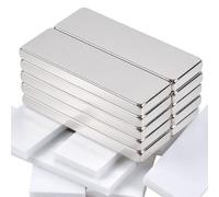 Aenienoe 10Pack Neodymium Magnets Strong Bar 30x10x3mm Magnetic Strips Self Adhesive Rare Earth Magnet with Double-Sided Adhesive Flat Magnets Thin Strong for Fridge Kitchen Craft Storage