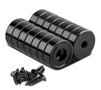 Aenienoe 14 Pack Neodymium Magnets Strong Magnet 20lb+ Pulling Force with Countersunk Hole and Screws Extra Strong Magnets Silver 16mm Black