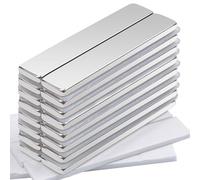 Aenienoe 16Pack Neodymium Magnets Strong Bar 50x10x3mm Magnetic Strips Self Adhesive Rare Earth Magnets with Double-Sided Adhesive Flat Magnets Thin Strong for Fridge Kitchen Craft Storage