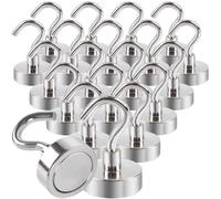 Aenienoe 20 Pack Magnetic Hooks Heavy Duty 35lb Strong Magnet with Hook Magnets for Hanging Cruise Cabin Kitchen Fridge Classroom Office Camping 20mm（0.79in） Silver