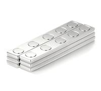 Aenienoe Neodymium Magnets Strong Bar 68x10x2mm Magnetic Strips Self Adhesive Rare Earth Magnets Flat Magnet Thin Strong for Tool 6Pack