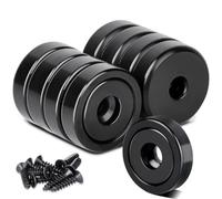 Aenienoe Strong Magnets 20mm Neodymium 30lb Pulling Force Magnet with Countersunk Hole and Screws Extra Strong Magnets Silver 8Pack Black