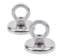 Aenienoe Strong Neodymium Magnets Fishing 130lb Pulling Force Heavy Duty 42mm Extra Strong Magnet Industrial Magnets for Retrieving in River and Salvage 2 Pack