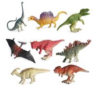 AENIMELY 8pcs Dinosaur Toy Figures Set Mini T-Rex Stegosaurus Brachiosaurus Realistic Education Dinosaur Toys Figurine for Boys Girls Toddlers
