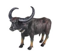 AENIMELY Black Buffalo Animal Figures Longhorn Livestock Buffalo Figurine Farm Animal Model Fun Educational Play Toy for Kids Farm Scene Decor