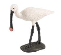AENIMELY Black-Faced Spoonbill Bird Figurine - Realistic Solid Animal Figurines for Kids - Educational Wildlife Toy Cake Topper for Preschool Learning, Birthday, Party Decor, STEM Gift