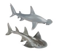 AENIMELY Hammerhead Shark and Ray Figurines - 2pcs Realistic Ocean Animal Toys for Kids - Educational Marine Life Models for STEM Learning, Cake Toppers, Birthday Party Decorations, Preschool Gift