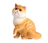 AENIMELY Realistic Yellow Persian Cat Figurine - Solid Pet Animal Replica - Home & Garden Decor, Gift for Cat Lovers