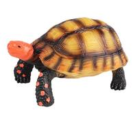 AENIMELY Red-Footed Tortoise Figurine (Brown Shell) - Realistic Solid Land Turtle Model for Kids - Educational Reptile Toy, Wildlife Learning Gift, Nature Diorama Decoration