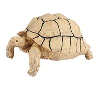 AENIMELY Sulcata Tortoise Figurine (Beige) - Realistic Solid Land Turtle Animal Figurines Toy for Kids - Educational Wildlife Reptile Playset, Nature Learning Gift