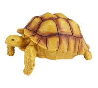 AENIMELY Sulcata Tortoise Figurine (Yellow) - Realistic Solid Land Turtle Animal Figurines Toy for Kids - Educational Wildlife Reptile Playset, Nature Learning Gift