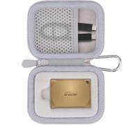 Aenllosi for Crucial X10/X10 Pro/X9/X9 Pro 1TB/2TB/4TB Portable SSD, Protective Case for Crucial USB Drive, External Solid State Drives Organizer, Golden (Case Only)