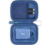 Aenllosi for Crucial X10/X10 Pro/X9/X9 Pro 1TB/2TB/4TB Portable SSD, Protective Case for Crucial USB Drive, External Solid State Drives Organizer, Blue (Case Only)