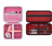 Aenllosi for Fanttik Slim V8 Apex/Mate & V10 Apex/Mate Cordless Car Vacuum Hard Storage Protective Case, Red+Fanttik C8 Nano Easyswap Electric Scissors Hard Case, Pink (Case Only)