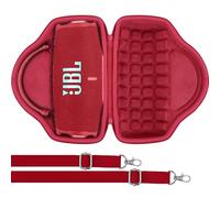 Aenllosi for JBL Charge 6 Bluetooth Speaker Hard Travel Carrying Case with Shoulder Strap,Red,Case Only