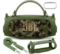 Aenllosi for JBL Charge 6 Bluetooth Speaker Silicone Case,Travel Carrying Cover with Shoulder Strap and Carabiner,Case Only,Not Included Speaker(Army Green)