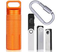 Aenllosi for Ledger Nano X, Ledger Nano S Plus and Ledger Nano S Crypto Hardware Wallet Case - Aluminum Alloy, Fire Resistant & Waterproof, Only Case(Orange)