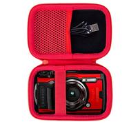 Aenllosi for OM System Tough TG-7 Digital Camera Hard Travel Protective Storage Carrying Case, Red (Case Only)