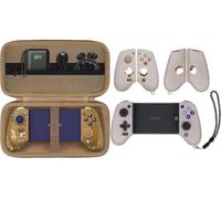 Aenllosi Hard Carrying Case Compatible with GameSir G8 Plus Bluetooth Mobile Game Controller,Sand Gold+Silicone Grip Cover for GameSir G8 Galileo/G8 Plus Phone Controller,Case Only (White)
