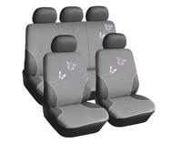 Aenmcs Car Seat Cover Set Polyester Embroidery Car Seat Covers Set Accessories Interior Woman Covers Car Seats Fit For Most Car Suv(Butterfly Embroidery)