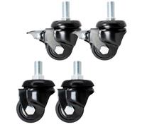 Aenmezen 2/2.5 Inch Heavy Duty Caster 360° Rotation with Brake No Noise Nylon Wheel with M16*30mm Threaded Stem Load 2000lbs Set of 4(2swivel+2with brake,3inch)
