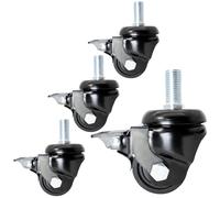 Aenmezen 2/2.5 Inch Heavy Duty Caster 360° Rotation with Brake No Noise Nylon Wheel with M16*30mm Threaded Stem Load 2000lbs Set of 4(With brake,3inch)